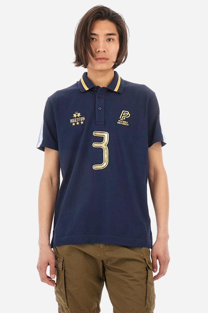 La Martina Regular Fit Polos in Cotton Mix -  YMP601-PK001- Concorde Fashion#color_navy-07017