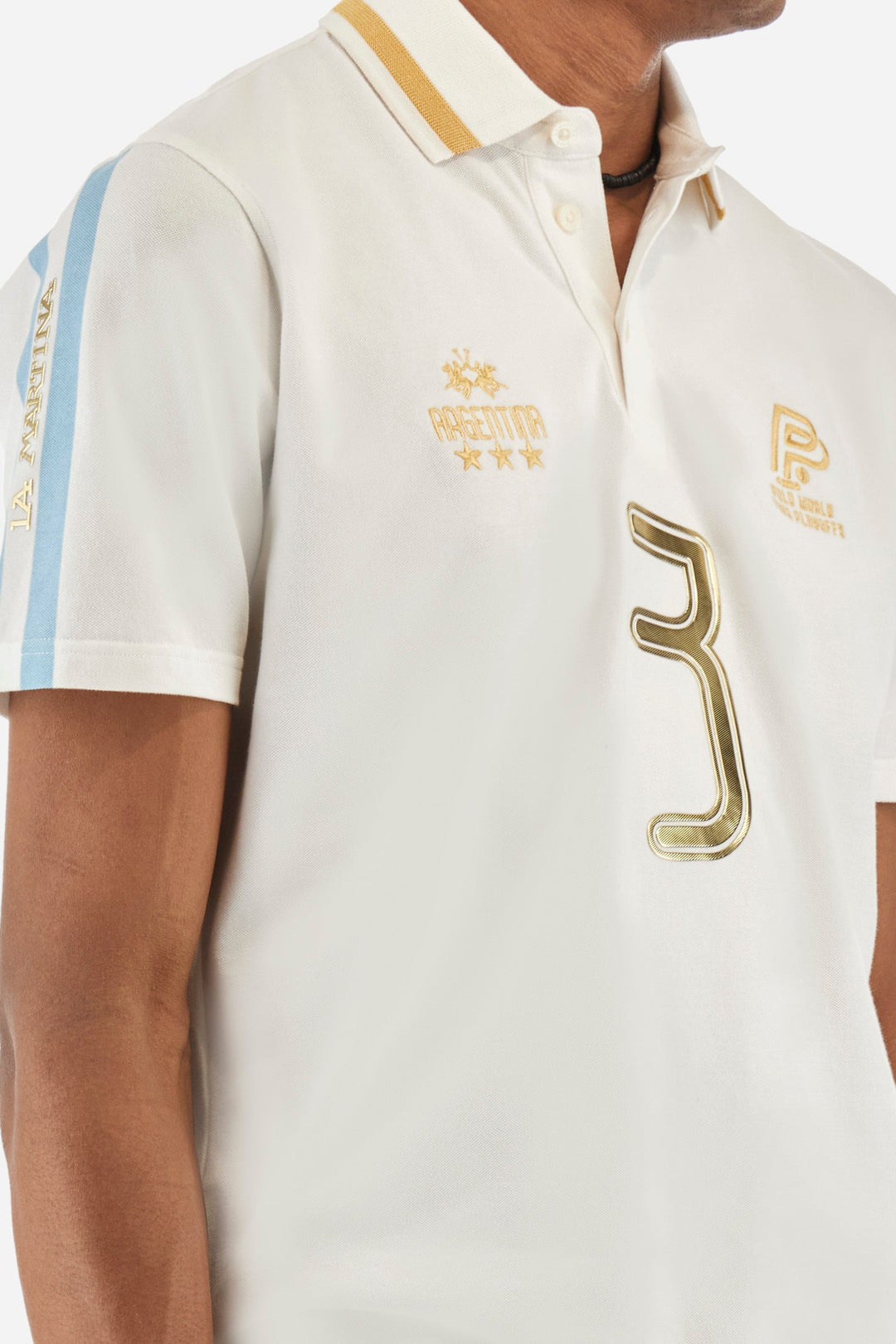 La Martina Regular Fit Polos in Cotton Mix -  YMP601-PK001- Concorde Fashion#color_white-00001