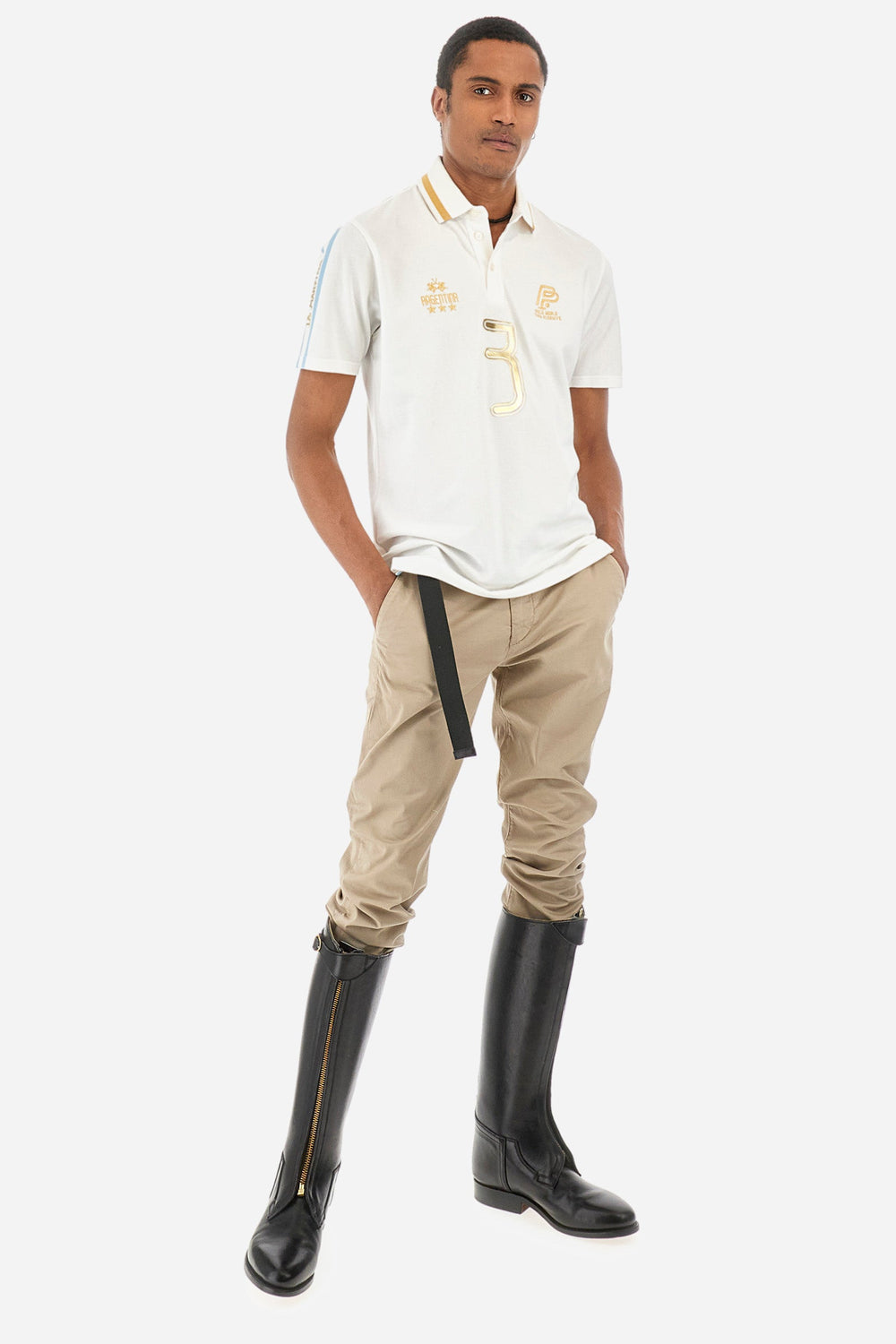 La Martina Regular Fit Polos in Cotton Mix -  YMP601-PK001- Concorde Fashion#color_white-00001