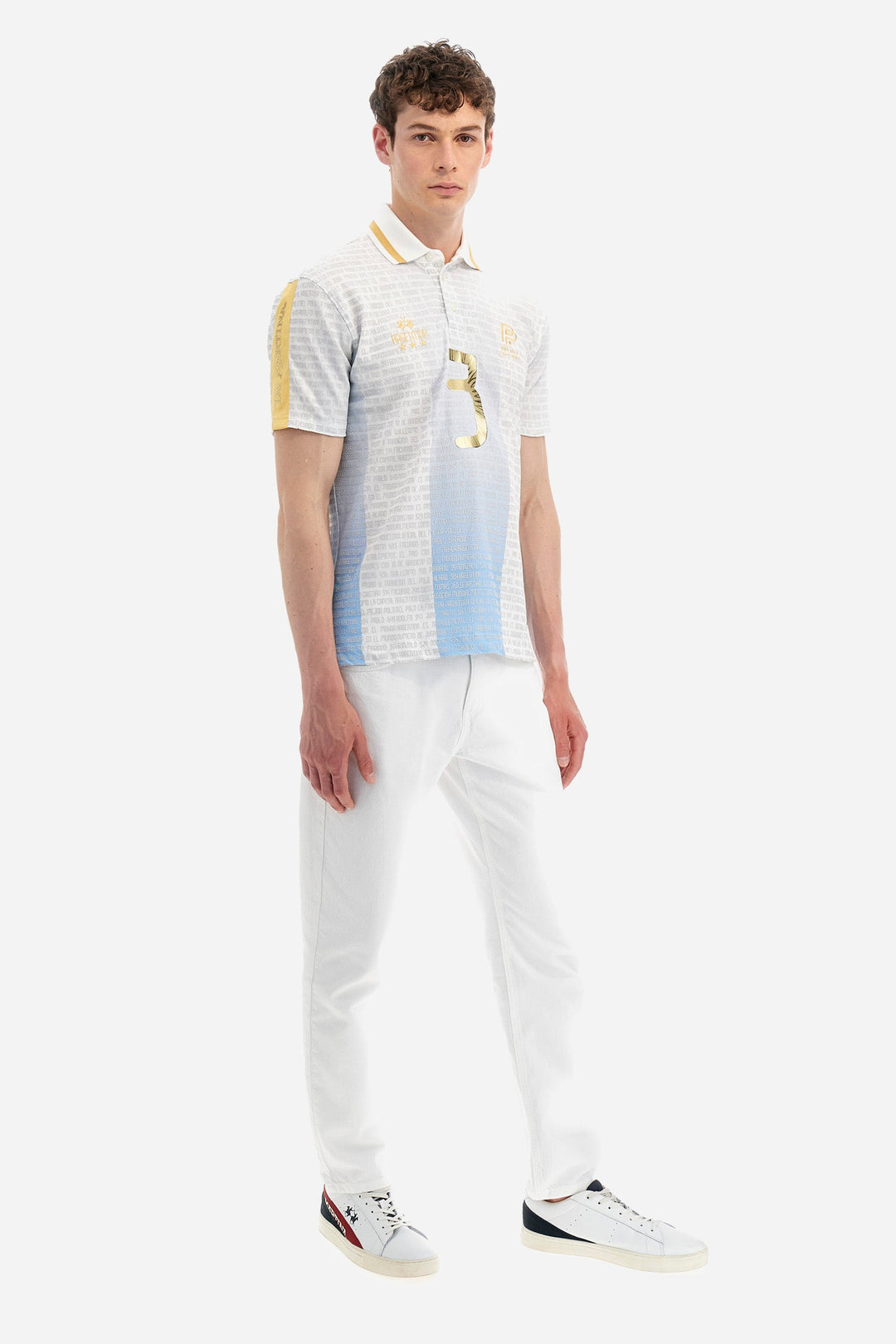 La Martina Regular Fit Polos in Cotton -  YMP602-PK177- Concorde Fashion#color_white-f0715