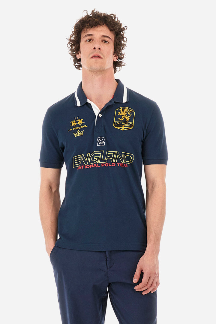 La Martina Regular Fit Polos in Cotton Mix -  YMP605-PK001- Concorde Fashion#color_navy-07017