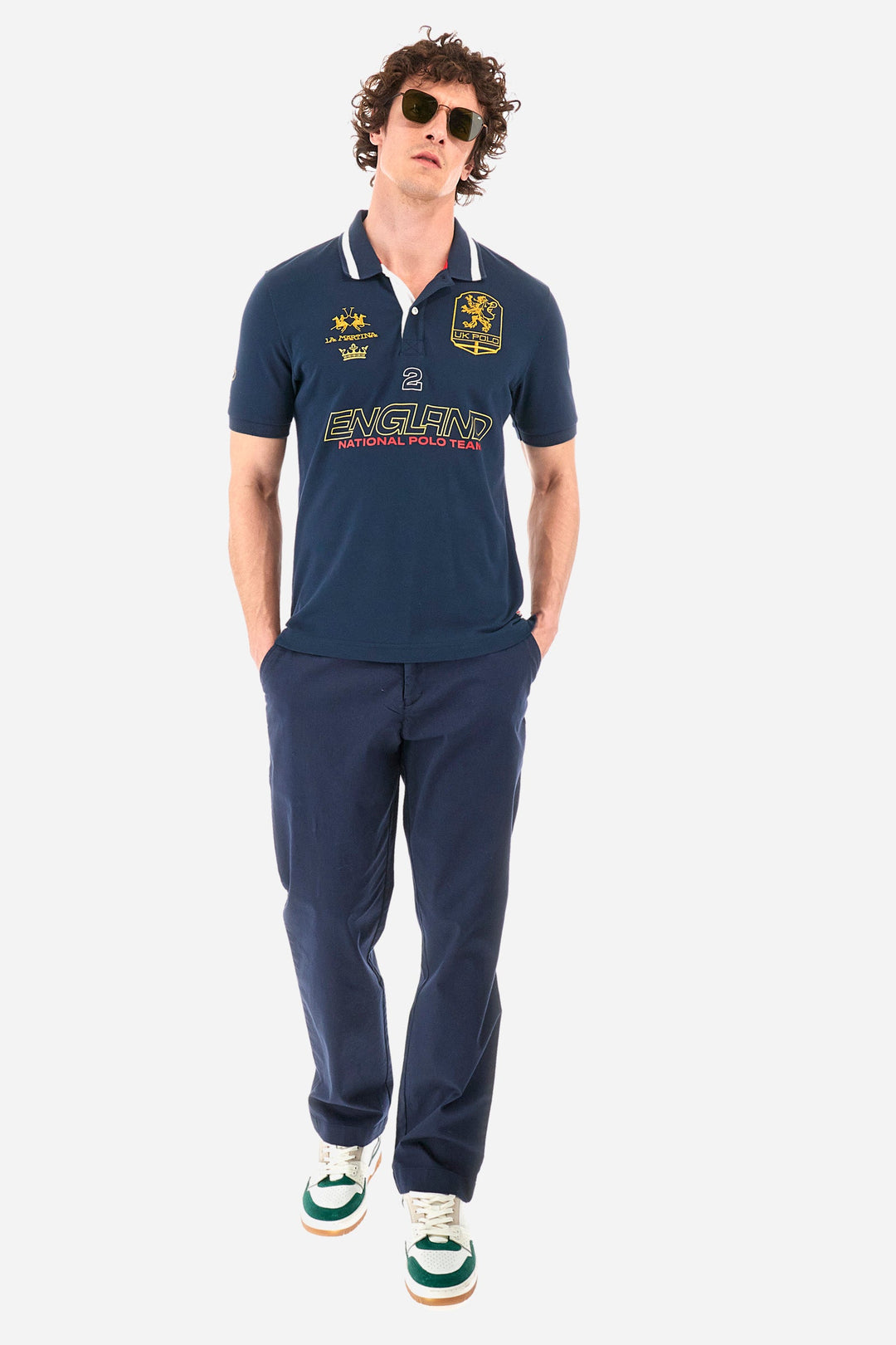 La Martina Regular Fit Polos in Cotton Mix -  YMP605-PK001- Concorde Fashion#color_navy-07017