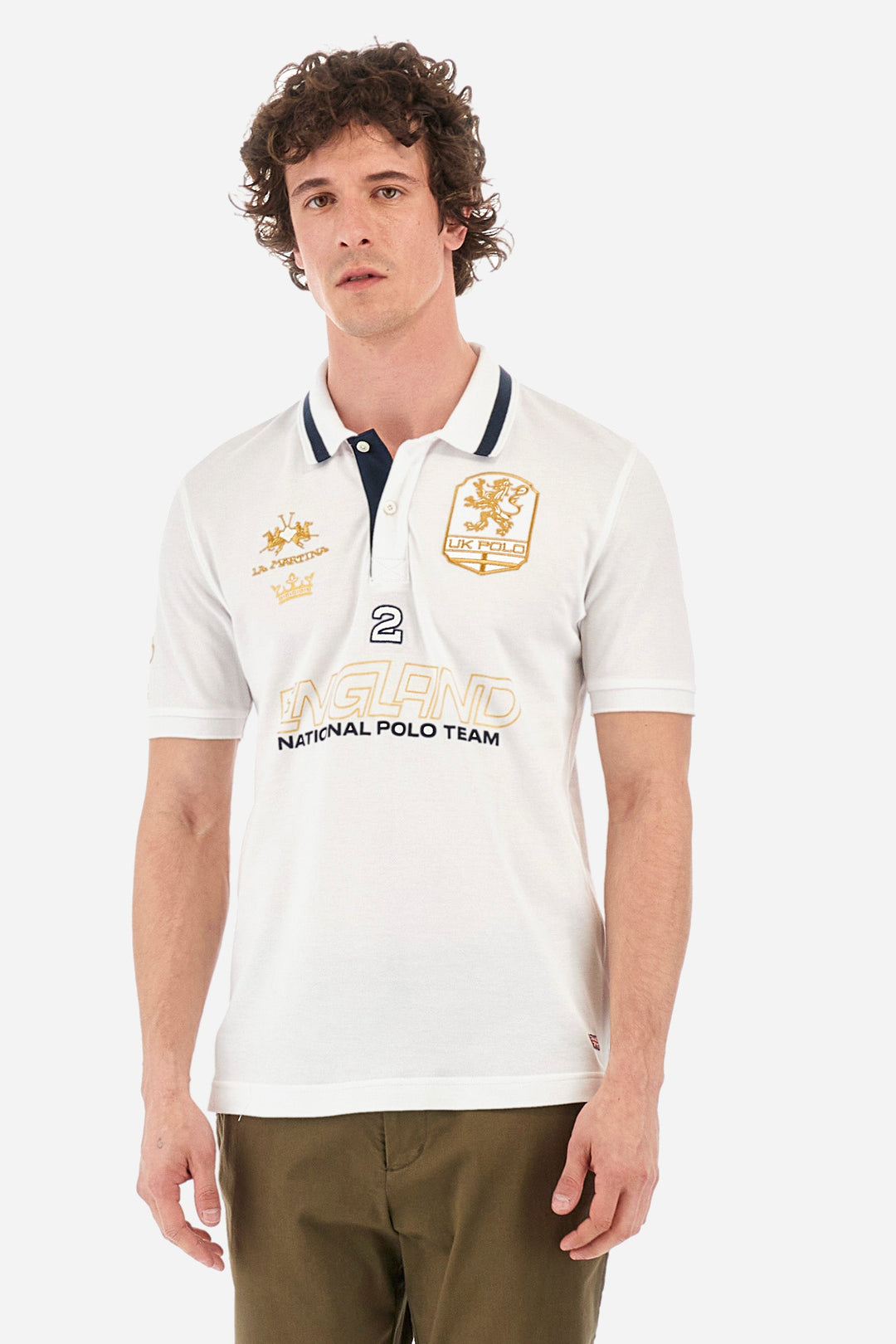 La Martina Regular Fit Polos in Cotton Mix -  YMP605-PK001- Concorde Fashion#color_white-00001