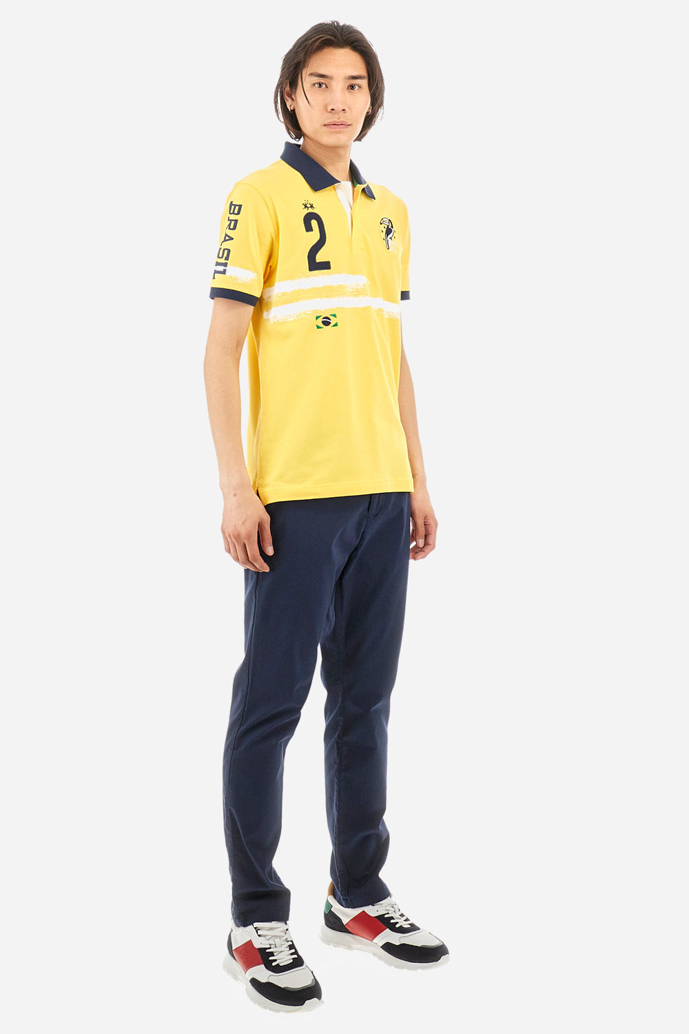 La Martina Regular Fit Polos in Cotton Mix -  YMP607-PK001- Concorde Fashion#color_gold-02101