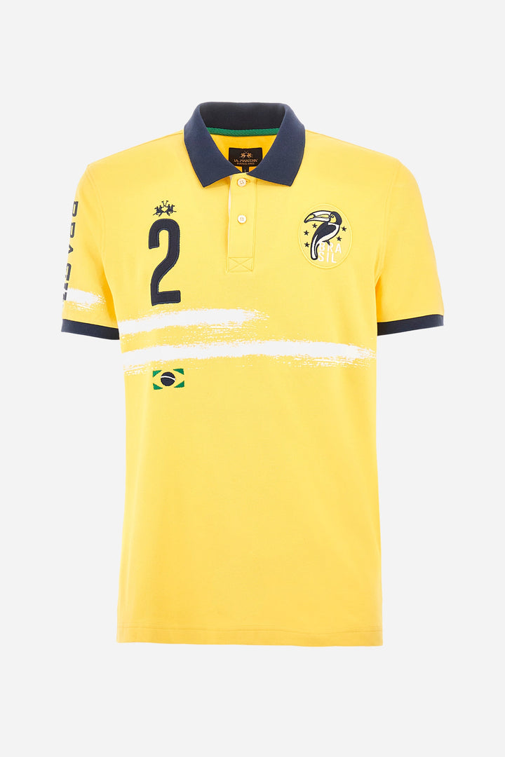 La Martina Regular Fit Polos in Cotton Mix -  YMP607-PK001- Concorde Fashion#color_gold-02101