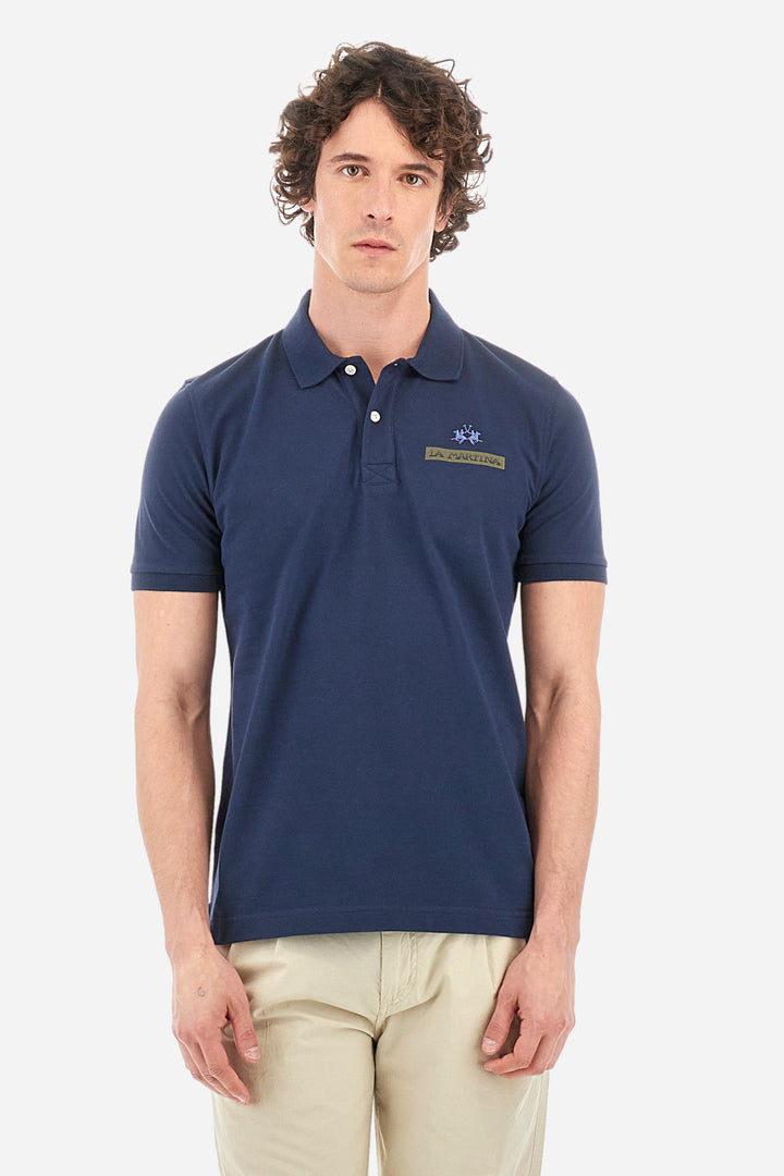 La Martina Regular Fit Polos in Cotton -  YMP609-PK097- Concorde Fashion#color_navy-07017
