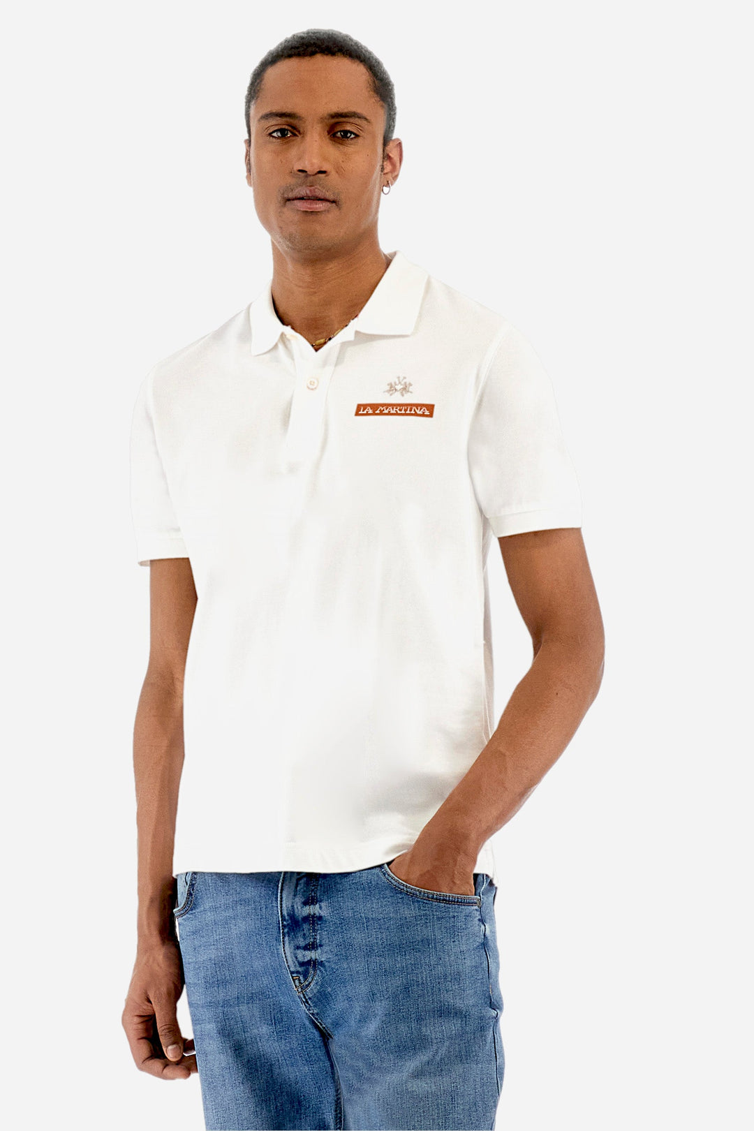 La Martina Regular Fit Polos in Cotton -  YMP609-PK097- Concorde Fashion#color_white-00002