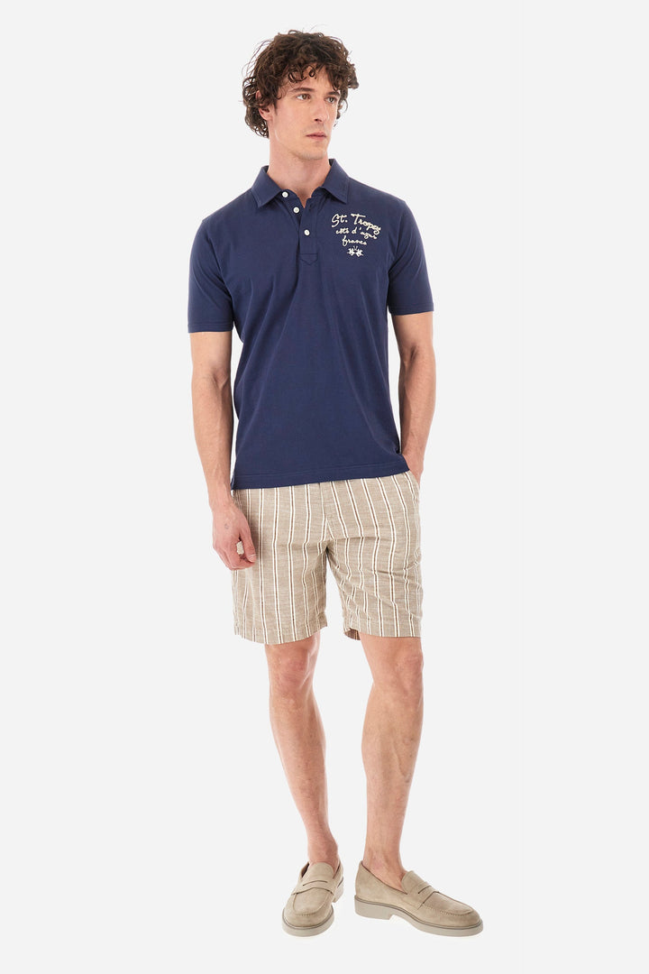 La Martina Regular Fit Polos in Cotton -  YMP611-JS388- Concorde Fashion#color_navy-07017