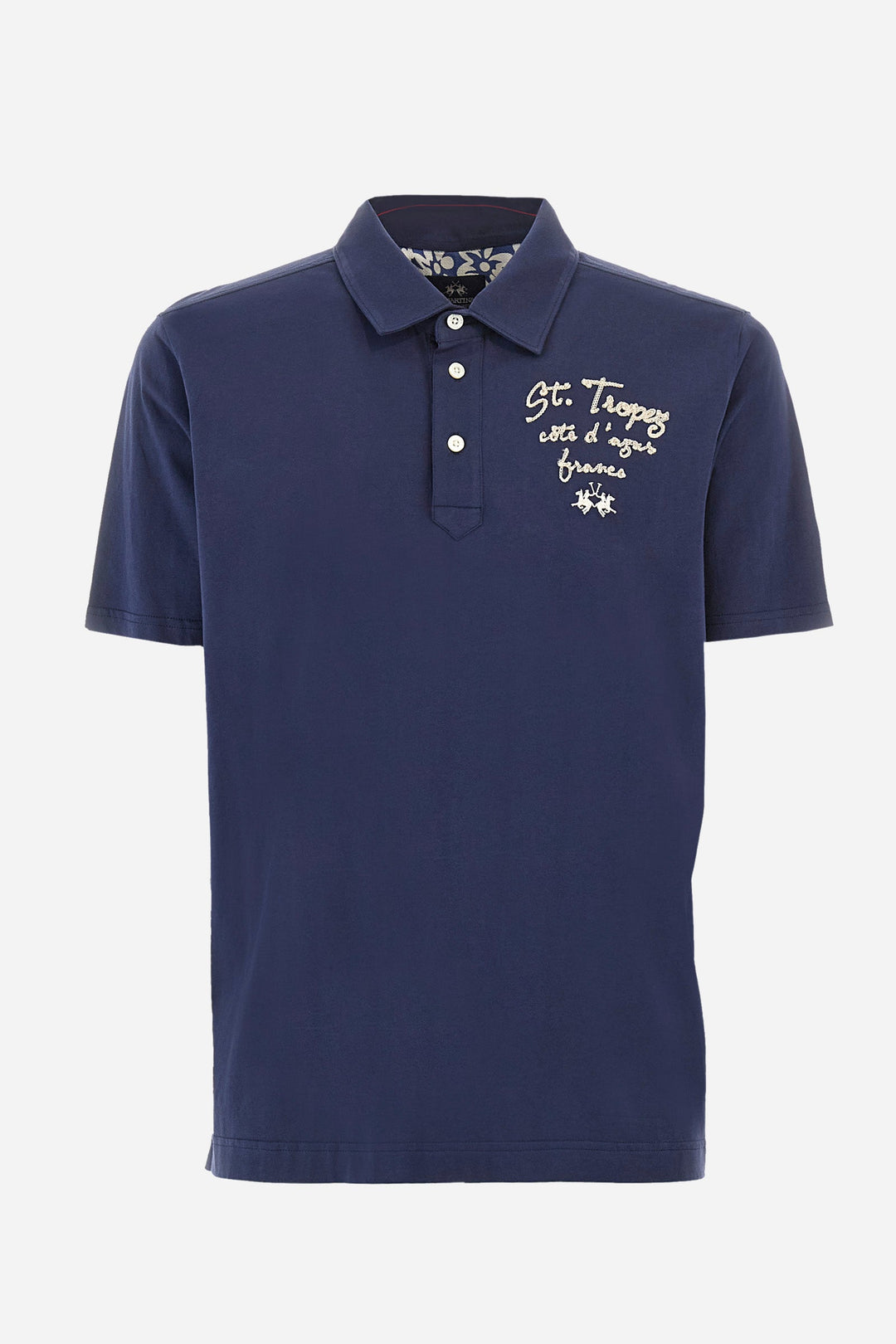 La Martina Regular Fit Polos in Cotton -  YMP611-JS388- Concorde Fashion#color_navy-07017