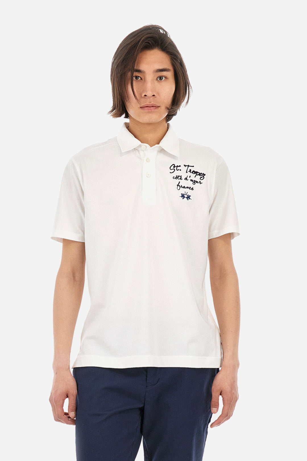 La Martina Regular Fit Polos in Cotton -  YMP611-JS388- Concorde Fashion#color_white-00001