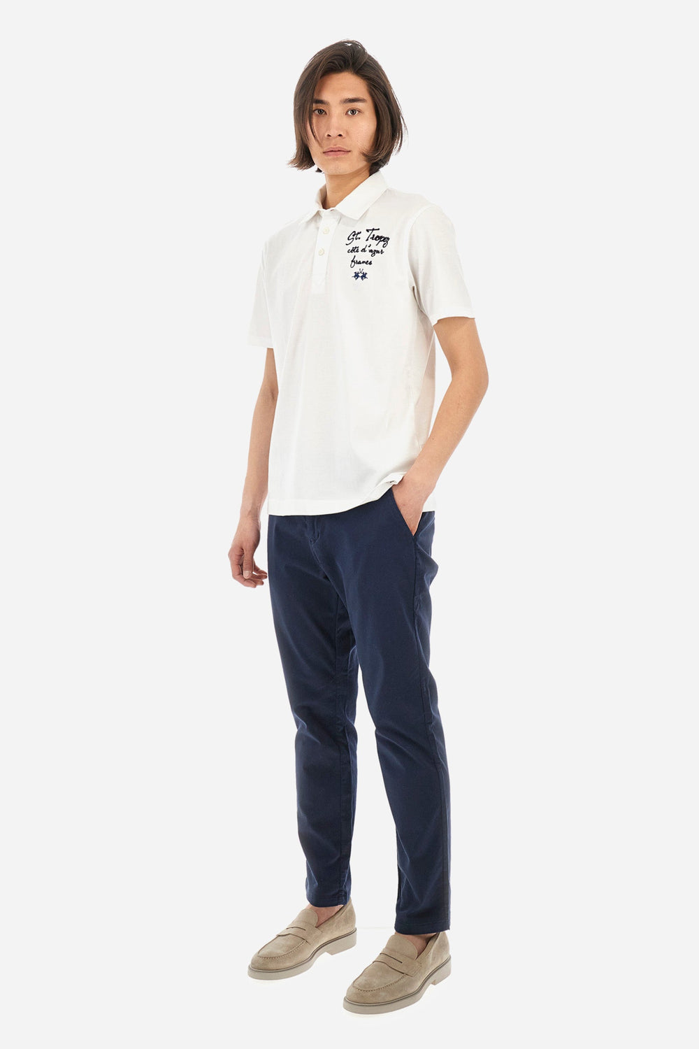 La Martina Regular Fit Polos in Cotton -  YMP611-JS388- Concorde Fashion#color_white-00001