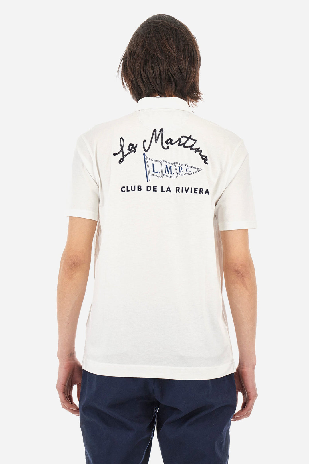 La Martina Regular Fit Polos in Cotton -  YMP611-JS388- Concorde Fashion#color_white-00001