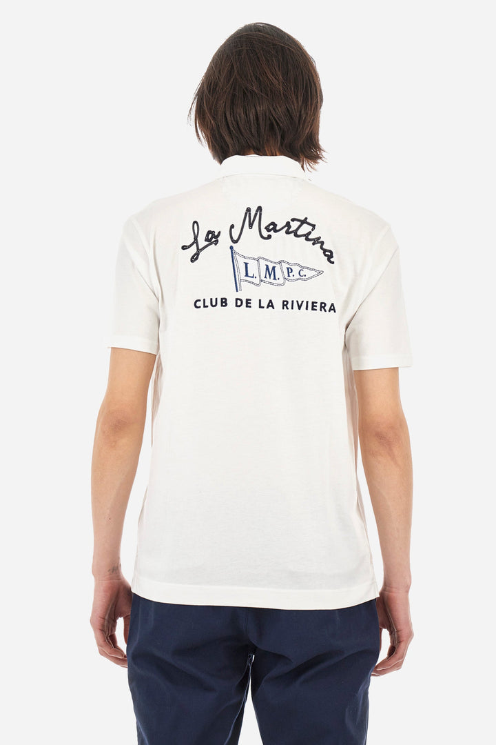 La Martina Regular Fit Polos in Cotton -  YMP611-JS388- Concorde Fashion#color_white-00001