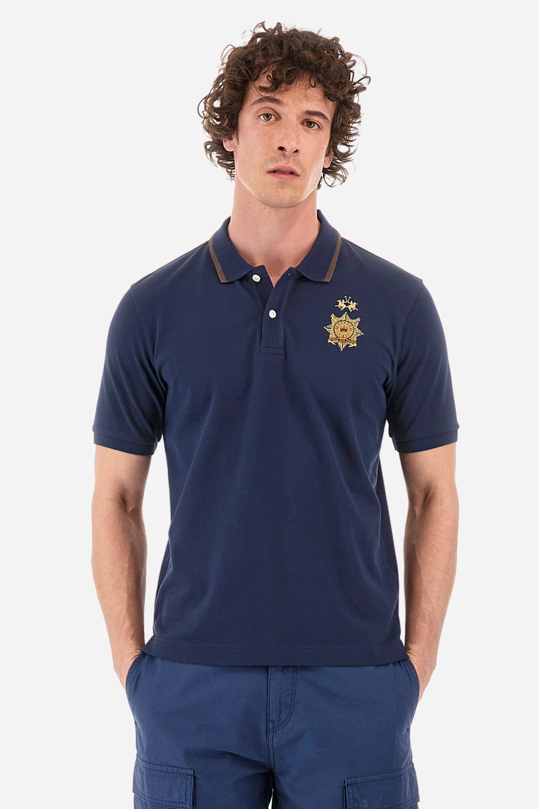 La Martina Regular Fit Polos in Cotton Mix -  YMPG01-PK001- Concorde Fashion#color_navy-07017