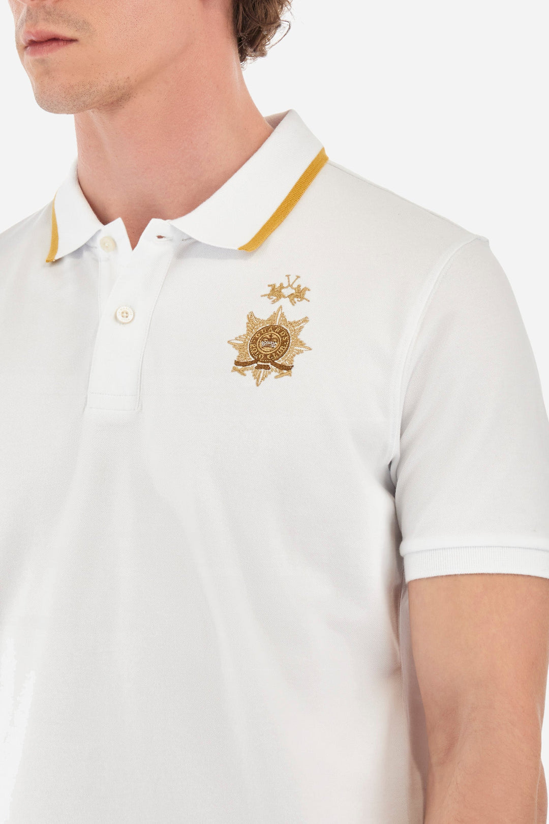 La Martina Regular Fit Polos in Cotton Mix -  YMPG01-PK001- Concorde Fashion#color_white-00001