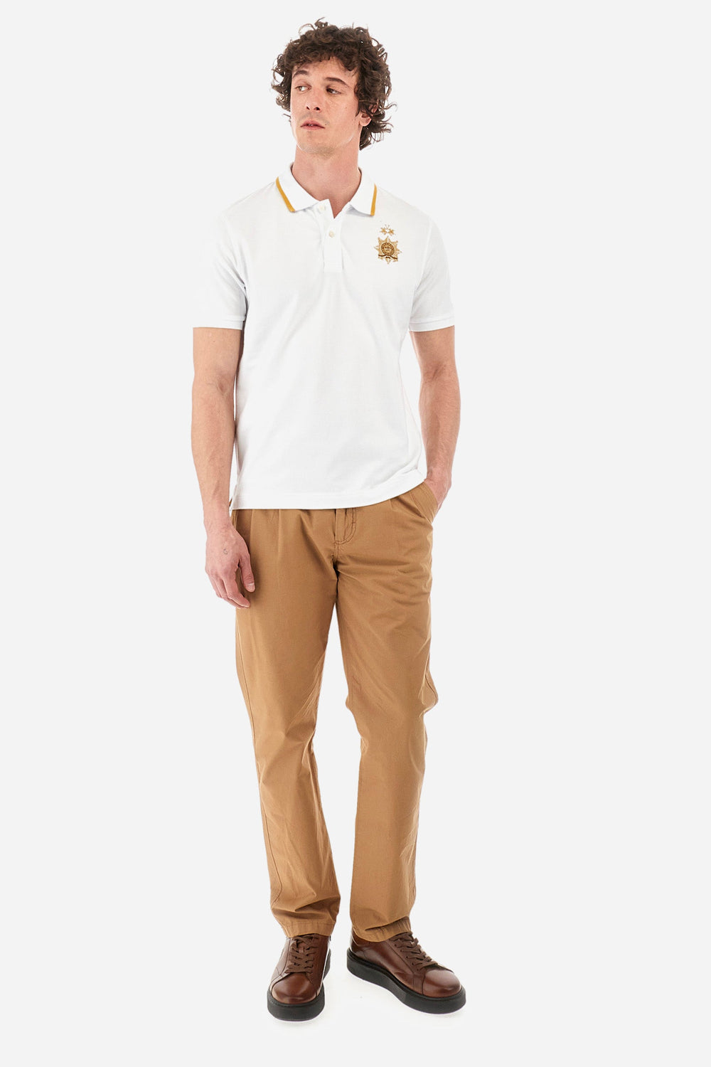 La Martina Regular Fit Polos in Cotton Mix -  YMPG01-PK001- Concorde Fashion#color_white-00001