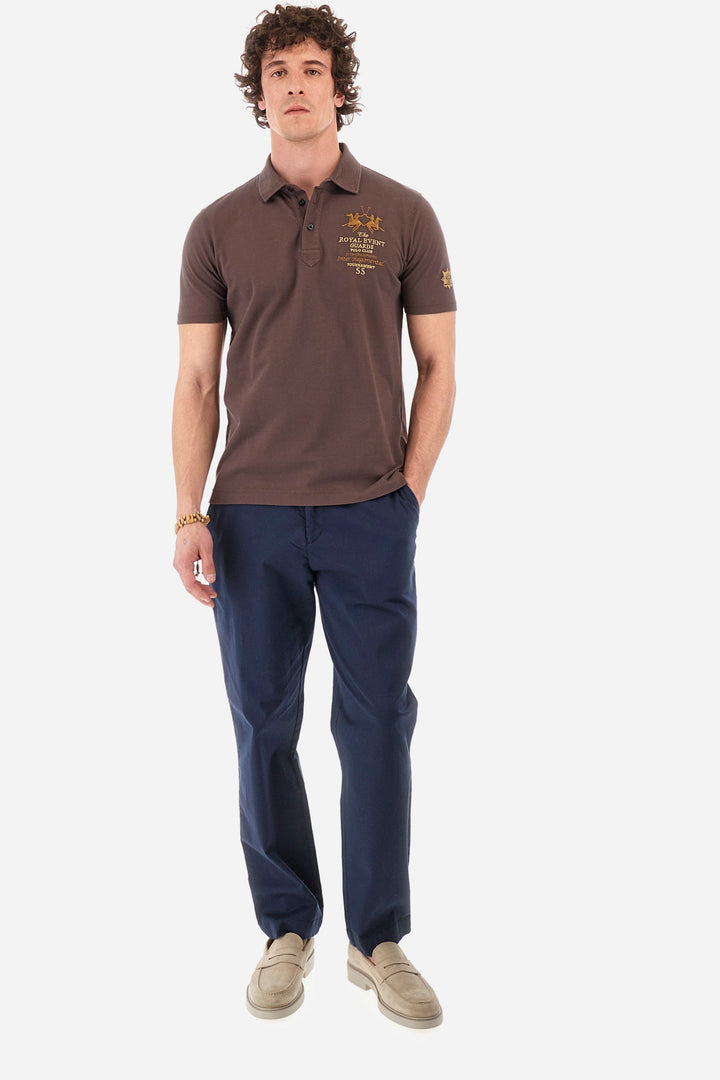 La Martina Regular Fit Polos in Cotton Mix -  YMPG31-PK001- Concorde Fashion#color_brown-04075