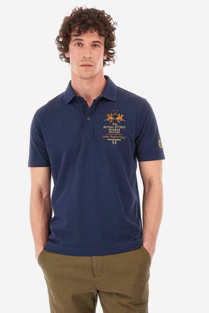 La Martina Regular Fit Polos in Cotton Mix -  YMPG31-PK001- Concorde Fashion#color_navy-07017