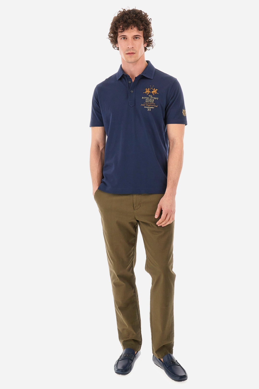 La Martina Regular Fit Polos in Cotton Mix -  YMPG31-PK001- Concorde Fashion#color_navy-07017