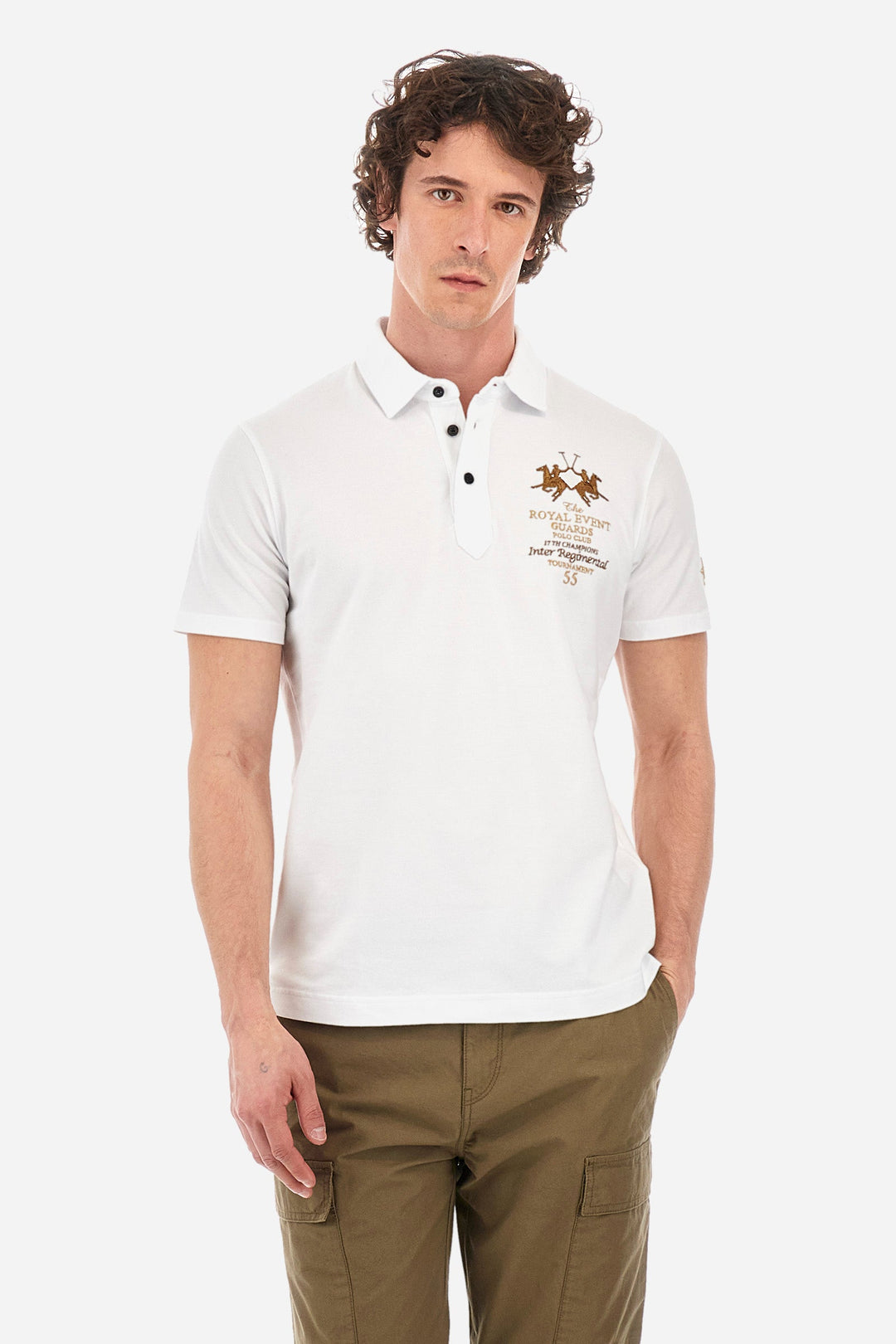 La Martina Regular Fit Polos in Cotton Mix -  YMPG31-PK001- Concorde Fashion#color_white-00001