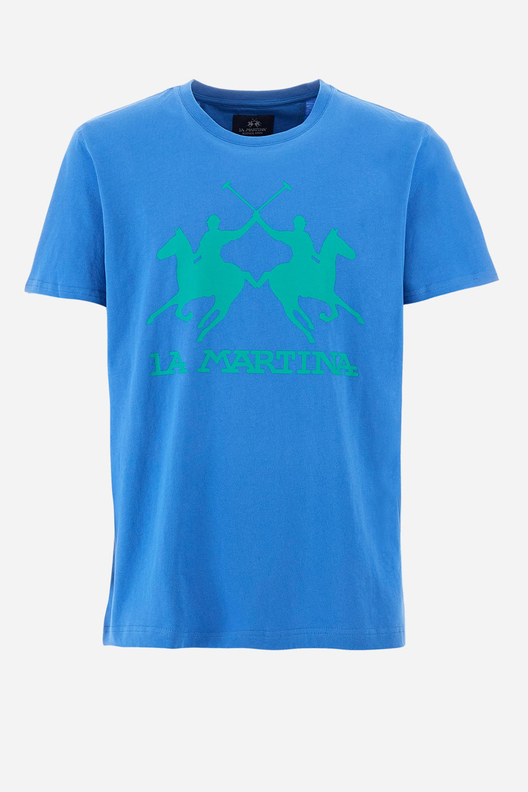 La Martina Regular Fit T-Shirts in Cotton -  YMR001-JS206- Concorde Fashion#color_blue-07205