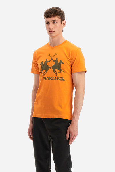 La Martina Regular Fit T-Shirts in Cotton -  YMR001-JS206- Concorde Fashion#color_orange-02163