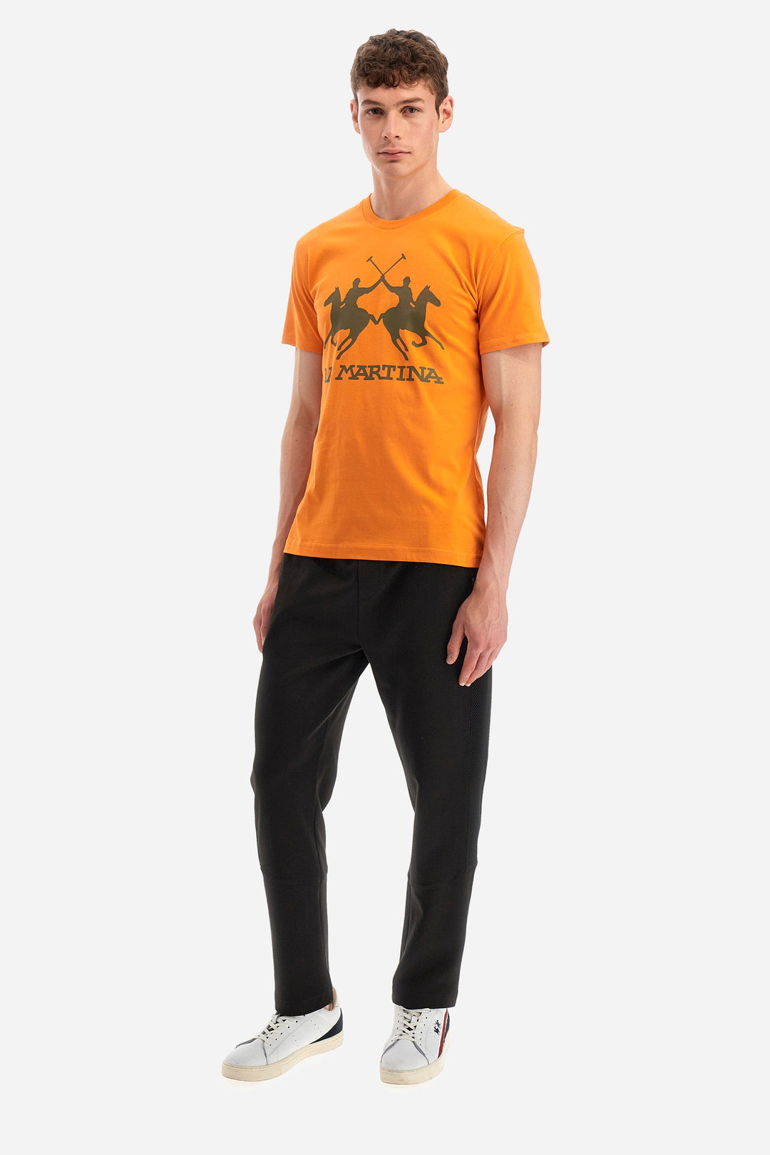 La Martina Regular Fit T-Shirts in Cotton -  YMR001-JS206- Concorde Fashion#color_orange-02163