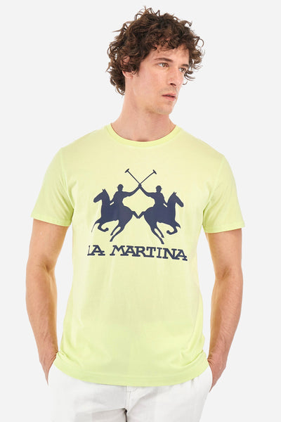 La Martina Regular Fit T-Shirts in Cotton -  YMR001-JS206- Concorde Fashion#color_yellow-03135