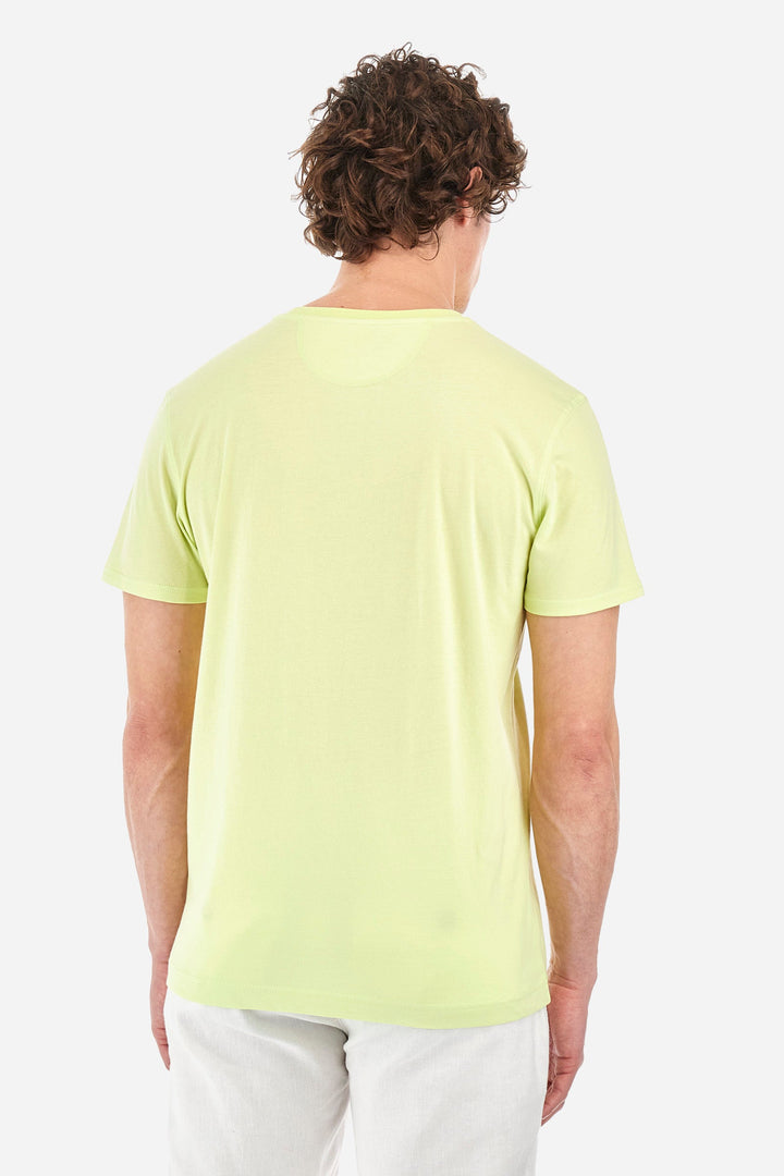 La Martina Regular Fit T-Shirts in Cotton -  YMR001-JS206- Concorde Fashion#color_yellow-03135