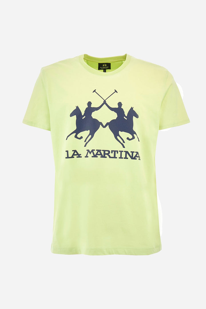 La Martina Regular Fit T-Shirts in Cotton -  YMR001-JS206- Concorde Fashion#color_yellow-03135