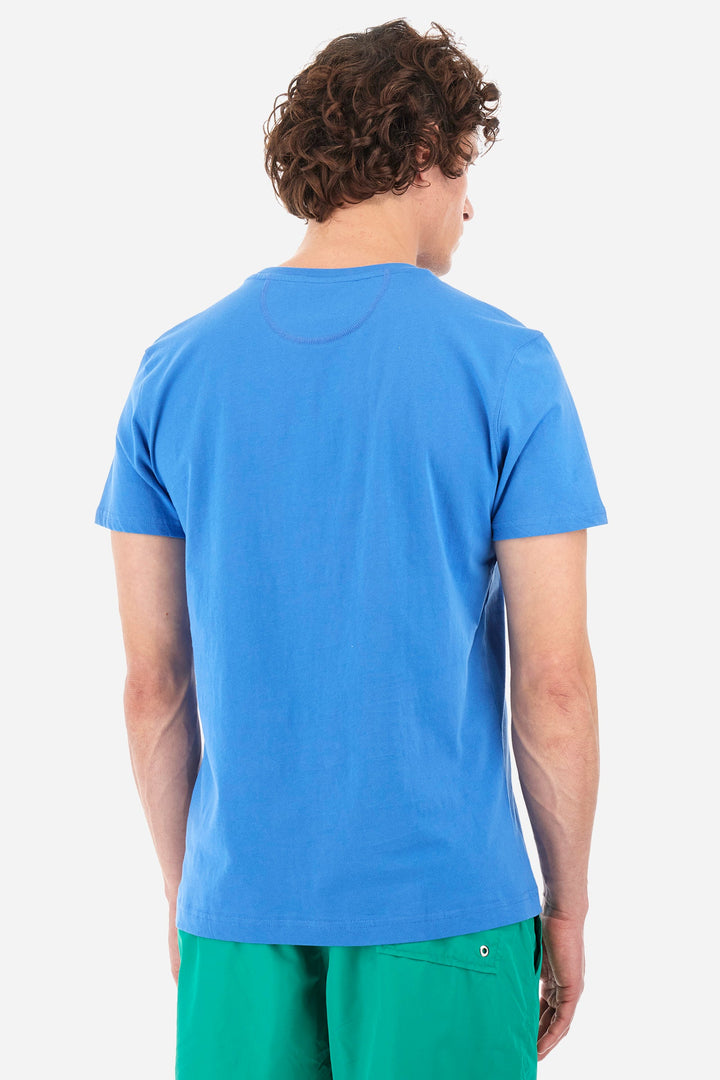 La Martina Regular Fit T-Shirts in Cotton -  YMR004-JS206- Concorde Fashion#color_blue-07205