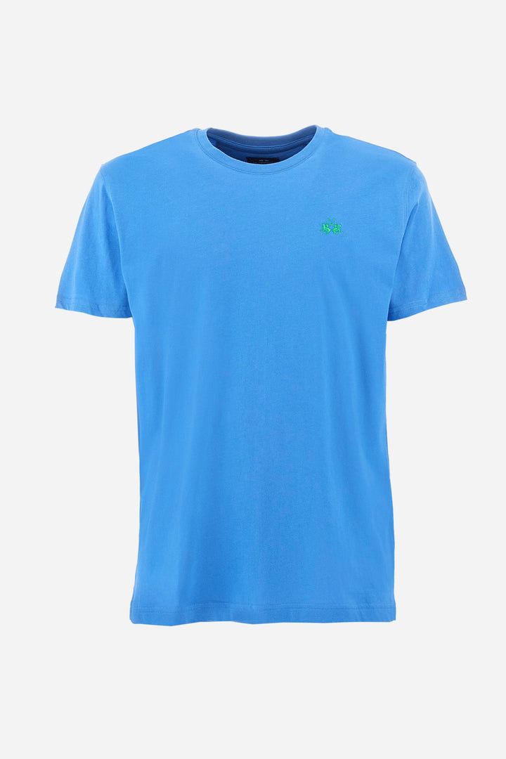La Martina Regular Fit T-Shirts in Cotton -  YMR004-JS206- Concorde Fashion#color_blue-07205