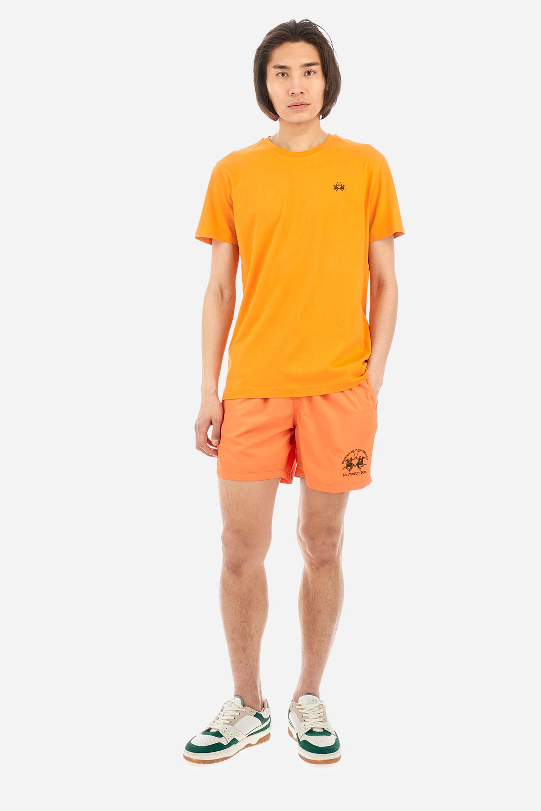 La Martina Regular Fit T-Shirts in Cotton -  YMR004-JS206- Concorde Fashion#color_orange-02163