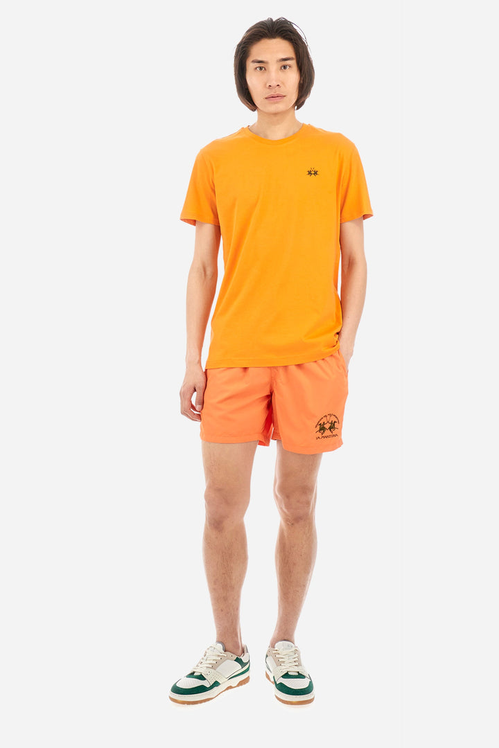 La Martina Regular Fit T-Shirts in Cotton -  YMR004-JS206- Concorde Fashion#color_orange-02163