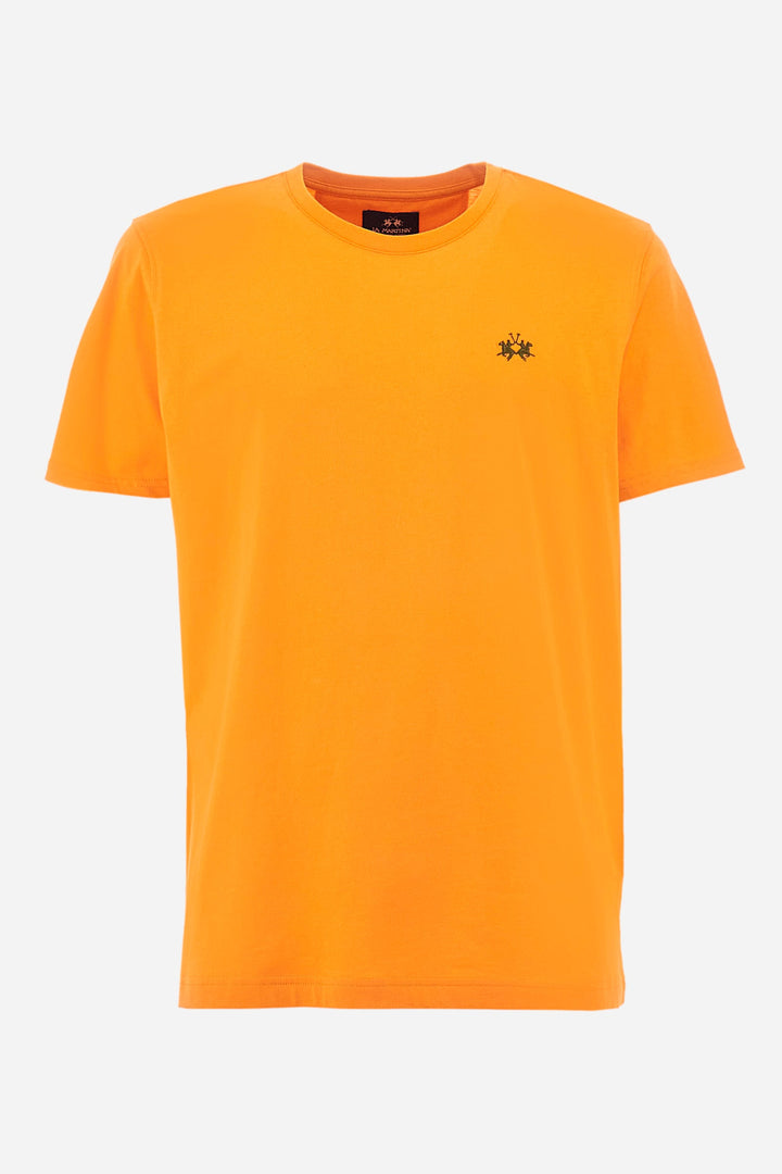 La Martina Regular Fit T-Shirts in Cotton -  YMR004-JS206- Concorde Fashion#color_orange-02163