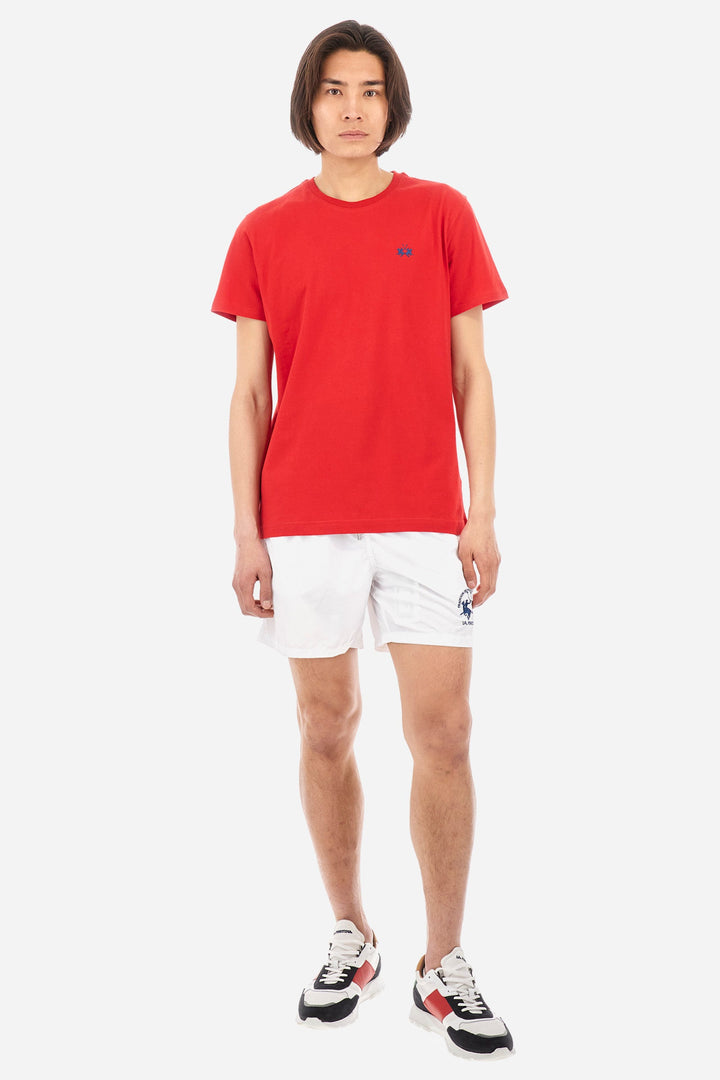 La Martina Regular Fit T-Shirts in Cotton -  YMR004-JS206- Concorde Fashion#color_red-06008