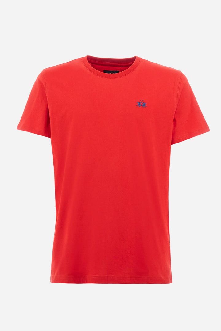 La Martina Regular Fit T-Shirts in Cotton -  YMR004-JS206- Concorde Fashion#color_red-06008
