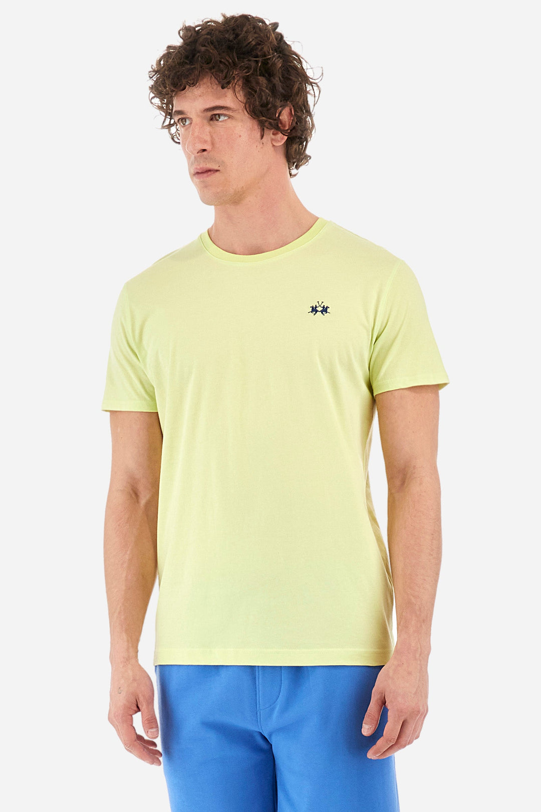 La Martina Regular Fit T-Shirts in Cotton -  YMR004-JS206- Concorde Fashion#color_yellow-03135