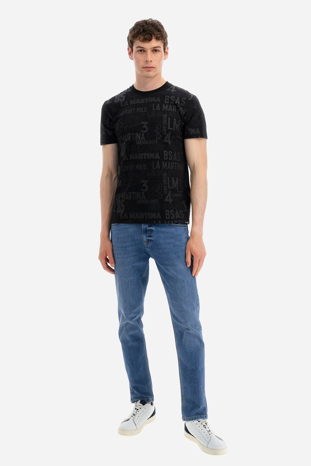La Martina Regular Fit T-Shirts in Cotton Mix -  YMR008-JS393- Concorde Fashion#color_black-f9295