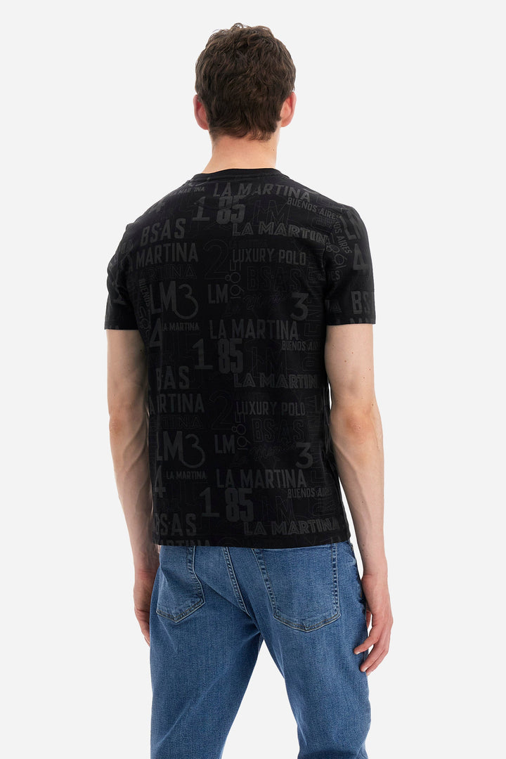 La Martina Regular Fit T-Shirts in Cotton Mix -  YMR008-JS393- Concorde Fashion#color_black-f9295