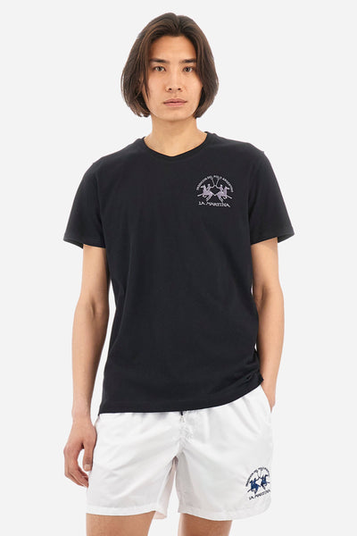 La Martina Regular Fit T-Shirts in Cotton -  YMR009-JS206- Concorde Fashion#color_black-09999