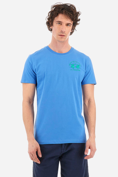 La Martina Regular Fit T-Shirts in Cotton -  YMR009-JS206- Concorde Fashion#color_blue-07205