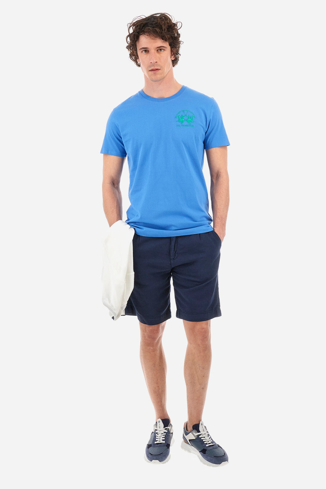 La Martina Regular Fit T-Shirts in Cotton -  YMR009-JS206- Concorde Fashion#color_blue-07205