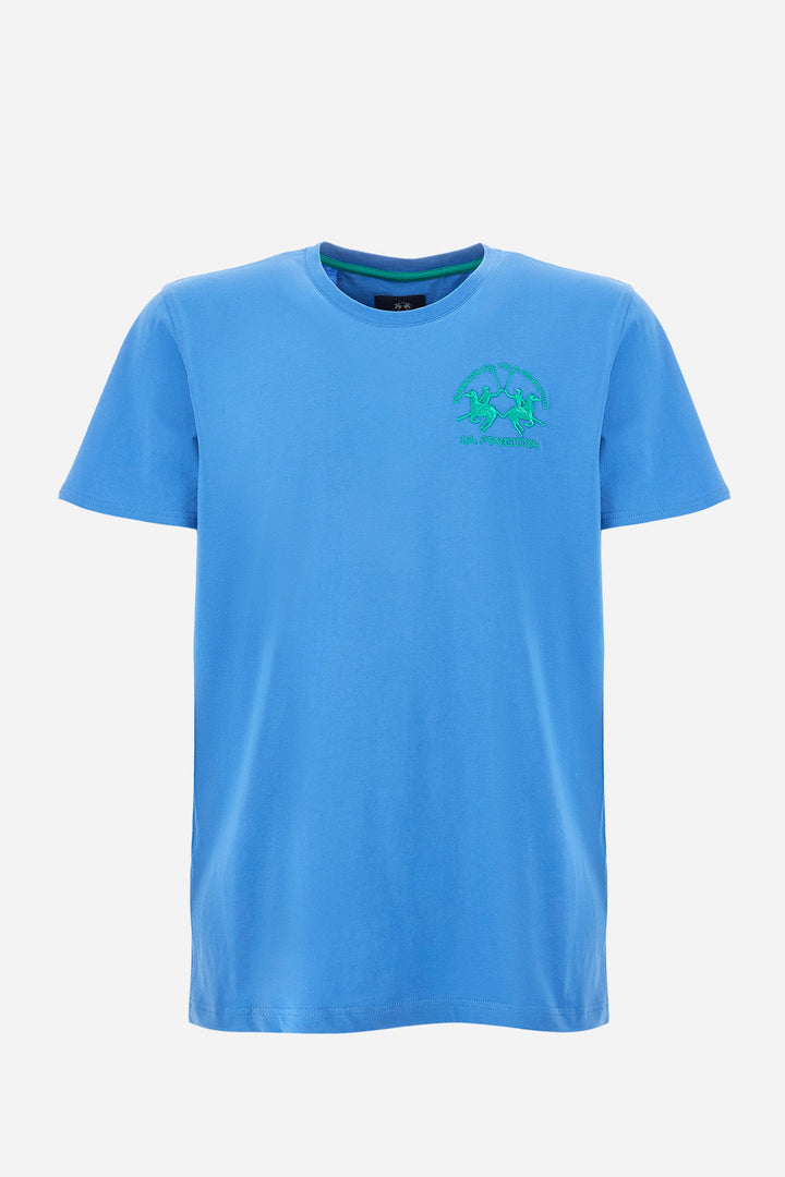 La Martina Regular Fit T-Shirts in Cotton -  YMR009-JS206- Concorde Fashion#color_blue-07205