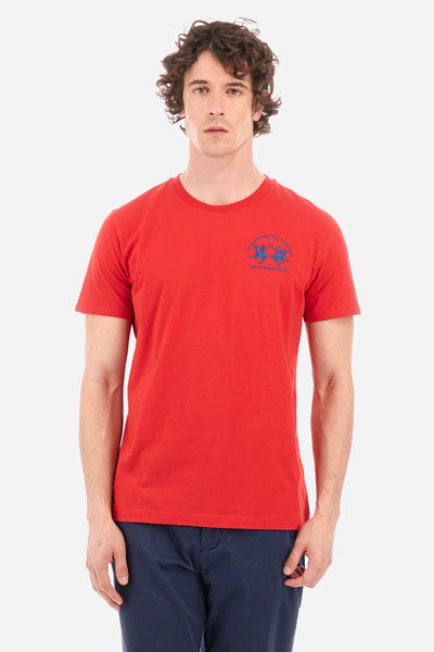 La Martina Regular Fit T-Shirts in Cotton -  YMR009-JS206- Concorde Fashion#color_red-06008