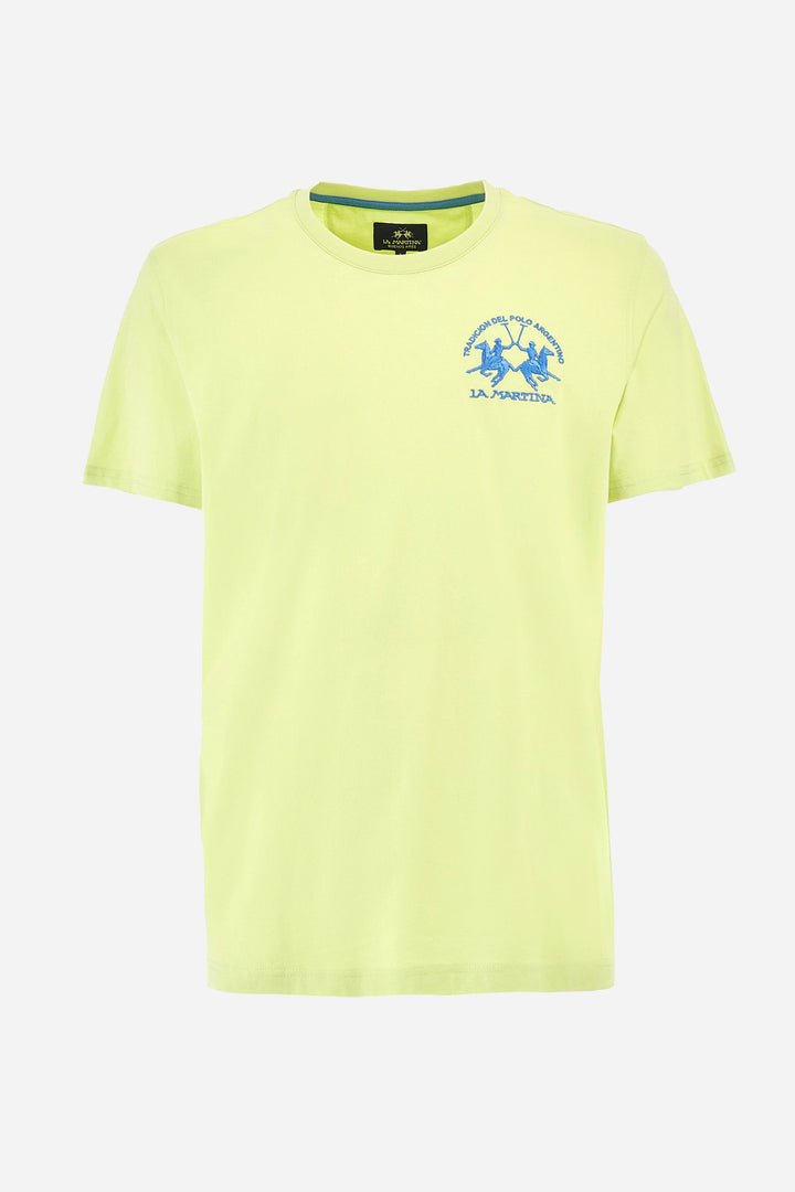 La Martina Regular Fit T-Shirts in Cotton -  YMR009-JS206- Concorde Fashion#color_yellow-03135