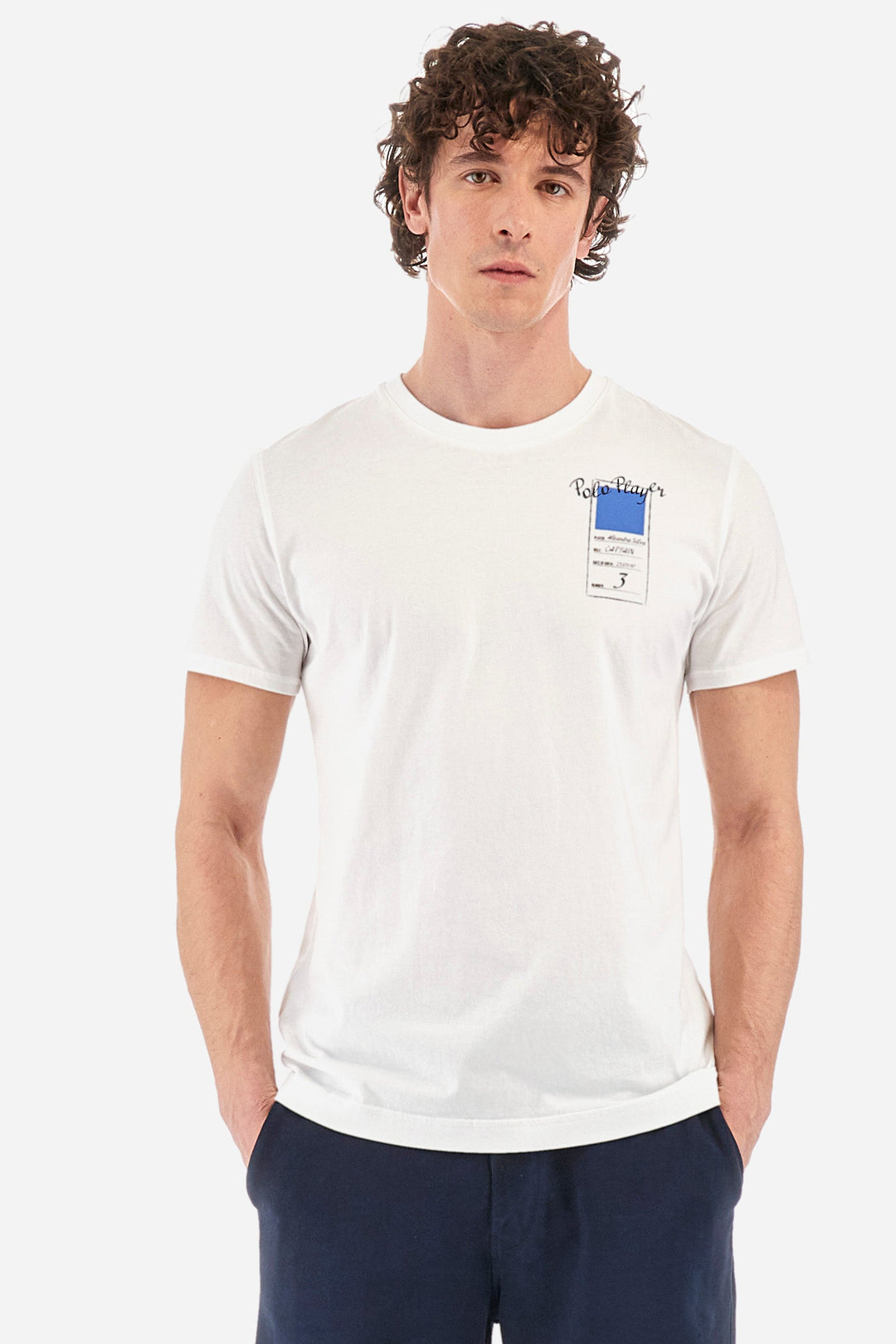 La Martina Regular Fit T-Shirts in Cotton -  YMR011-JS206- Concorde Fashion#color_white-00001