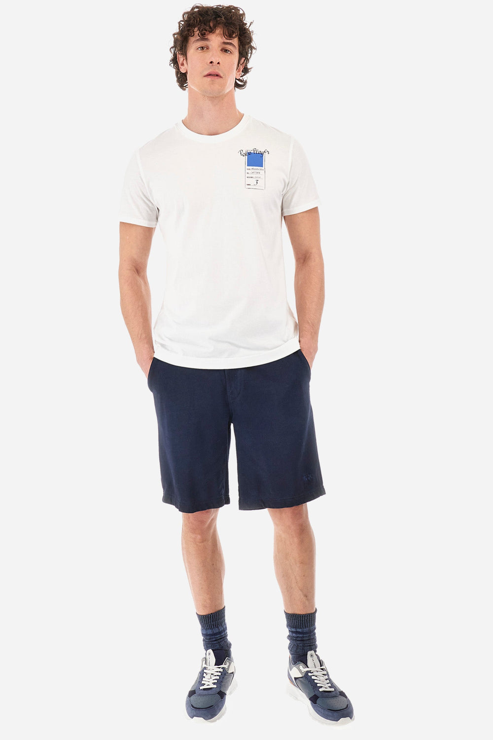 La Martina Regular Fit T-Shirts in Cotton -  YMR011-JS206- Concorde Fashion#color_white-00001