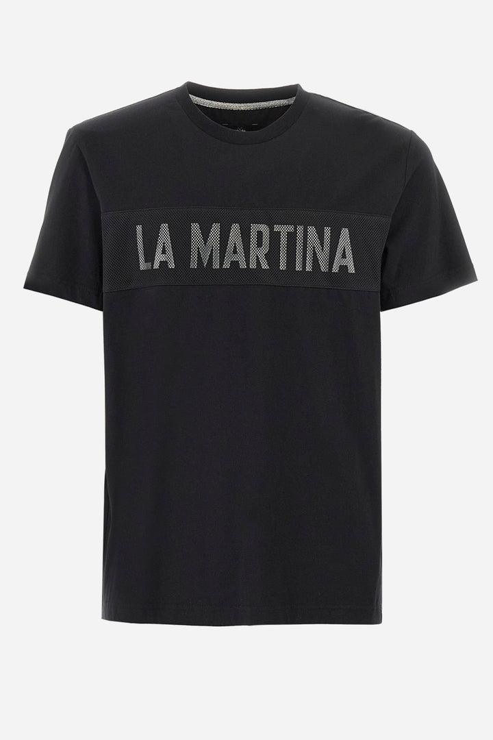 La Martina Regular Fit T-Shirts in Cotton Mix -  YMR305-JS324- Concorde Fashion#color_black-09999