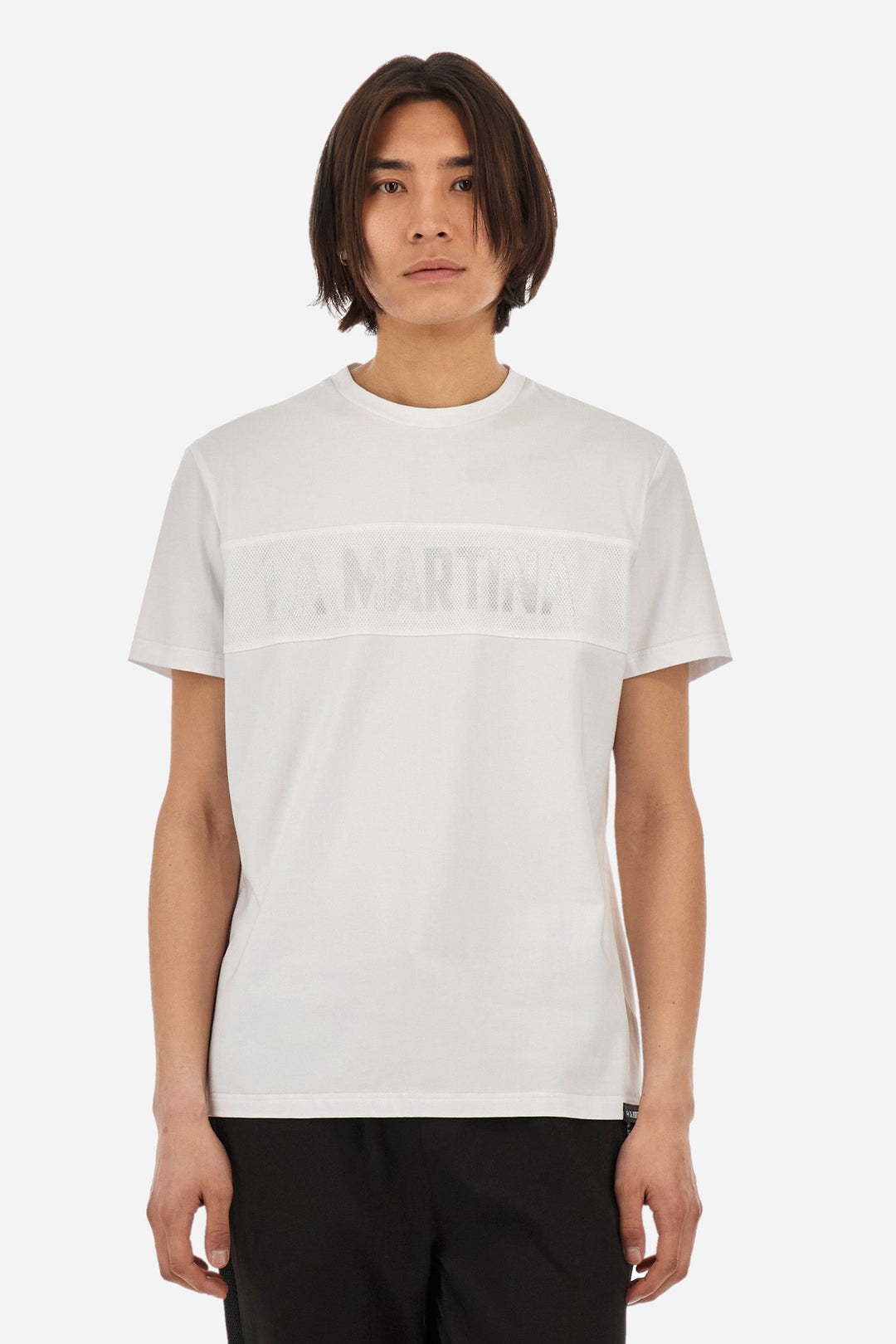 La Martina Regular Fit T-Shirts in Cotton Mix -  YMR305-JS324- Concorde Fashion#color_white-00001
